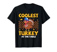 Thanksgiving Coolest Turkey at The Table Boys Kids Toddler T-Shirt