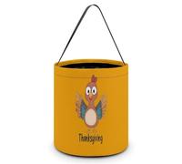 Thanksgiving Cute Turkey Halloween Tricking Or Treating Bucket Bags Reusable Candy Basket Tote Pumpkin Party Favor Bag