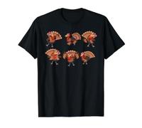 Thanksgiving Day Dancing Turkey Pilgrim Fall Autumn Dance Value Graphic T-Shirt, Men, Black, XL