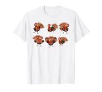 Thanksgiving Day Dancing Turkey Pilgrim Fall Autumn Dance Value Graphic T-Shirt, Men, White, XL