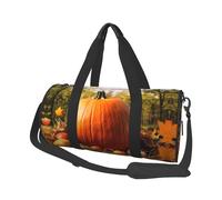 Thanksgiving Day Pumpkin Duffle Bag With Shoes Compartment And Adjustable Strap,Foldable Travel Duffel Bags For Men Women,Waterproof Duffel Bags, Black, One Size