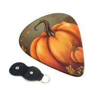 Thanksgiving Day Punmpkin 6 Pack Guitar Picks With Holder, Personalized Guitar Plectrums Non-Slip Portable Ukulele Bass Picks 0.46mm For Acoustic Guitar Lovers Gifts