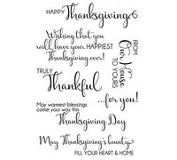 Thanksgiving Day Thankful from Our Home to Yours Thanksgiveing Words Phrase Rubber Clear Stamp for Card Making DIY Scrapbooking Embossing Stencils Paper Crafting Stamping Handmade Crafts