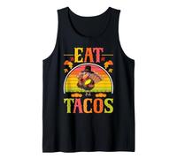 Thanksgiving Day Turkey Eat Tacos Mexican Pilgrim Funny Tank Top