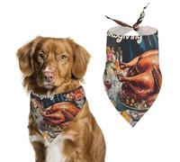 Thanksgiving Day Turkeys Feasts Dog Bandana Pet Scarf for Small Medium Large Dogs Triangle Bibs Photo Prop Gift