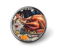 Thanksgiving Day Turkeys Feasts Round Enamel Brooch Pin Button Badges Decoration Hat Clothing Bag Accessories Gift Crafts