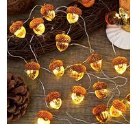 Thanksgiving Décor 3D Acorn Decorations Autumn Décor String Lights, Acorn Fall Harvest Decorative Lights 10ft 30LED USB Plug in Battery Operated for Bedroom Garland Fireplace Mantel Wreath Decor
