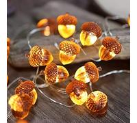 Thanksgiving Decorations Fall Lights Acorn String Lights Forest Décor Fairy Decorative Lights 30 LEDs 10ft USB Powered with Remote for Bedroom Farmhouse Home Holiday Thanksgiving Decoration