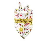 Thanksgiving Dog Bandana, Pet Scarf, Adjustable, Turkey, Maple Leaf, Triangle Bib, Thanksgiving Clothing, Clothing Accessories for and Medium Dogs and Cats (F, One Size)