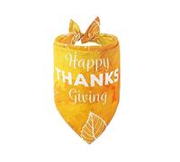 Thanksgiving Dog Bandana, Pet Scarf, Adjustable, Turkey, Maple Leaf, Triangle Bib, Thanksgiving Clothing, Clothing Accessories for and Medium Dogs and Cats (A, One Size)