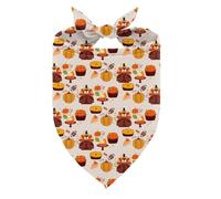 Thanksgiving Dog Bandanas, Holiday Bandana with Pumpkin Turkey Cake Football Pattern for Medium and Small Boy and Girl Dog Pets, Thanksgiving Party Dogs Bandanas