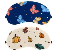 Thanksgiving Doodle Leaves Pumpkin 2-Pack Light-Blocking Soft Breathable Sleep Mask Eye Patch Eye Cover