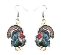 Thanksgiving Earrings Acrylic Black Turkey Fall Pumpkin Chicken Hen Dangle Earrings Cute Funny Autumn For Women Fashion Charms Party Jewelry Gift (Style 4)
