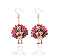 Thanksgiving Earrings Colorful Pinecone Sunflower Maple Leaf Dangle Earrings Cute Squirrel Hedgehog Turkey Earrings for Women Fall Thanksgiving Accessory, M, Zinc, unkown