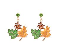 Thanksgiving Earrings Colorful Pinecone Sunflower Maple Leaf Dangle Earrings Cute Squirrel Hedgehog Turkey Earrings for Women Fall Thanksgiving Accessory, M, Zinc, unkown