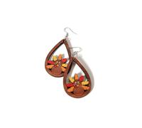 Thanksgiving Earrings Fall Turkey Pumpkin Maple Leaf Sunflower Dangle Earrings Wooden Thanksgiving Fall Earrings for Women, S, Zinc, No Gemstone
