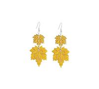 Thanksgiving Earrings for Women Autumn Maple Leaf Dangle Drop Earrings Handmade Red Yellow Leaf Earrings Lightweight Acrylic Glitter Autumn Holiday Maple Leaf Jewelry Thanksgiving Fall Gifts, M