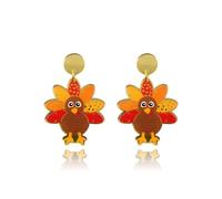 ThanksGiving Earrings for Women Maple Leaf Pumpkin Drop Dangle Earrings Fall Acrylic Maple Earrings Thanksgiving Theme Party Jewelry Accessories, L, Acrylic, No Gemstone