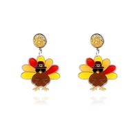 ThanksGiving Earrings for Women Maple Leaf Pumpkin Drop Dangle Earrings Fall Acrylic Maple Earrings Thanksgiving Theme Party Jewelry Accessories, L, Acrylic, No Gemstone