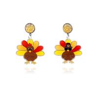 ThanksGiving Earrings for Women Maple Leaf Pumpkin Drop Dangle Earrings Fall Acrylic Maple Earrings Thanksgiving Theme Party Jewelry Accessories, L, Acrylic, No Gemstone