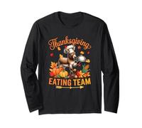 Thanksgiving Eating Team Cute Donkey As Chef Fall Pumpkins Long Sleeve T-Shirt