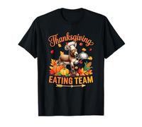 Thanksgiving Eating Team Cute Donkey As Chef Fall Pumpkins T-Shirt
