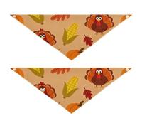 Thanksgiving Elements Pet Neck Scarf Good Breathability Set of 2 for a Gift Pets Various Sizes 25 1 × 9 8in