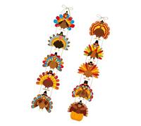 Thanksgiving Entryway Decorations | 2 Door Strands with Turkey Cutouts, Bright Fall Colors and Hooks for Front Door Wall Decor and Party Accent