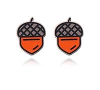 Thanksgiving Fall Earrings for Women Cute Turkey Maple Leaf Pumpkin Fox Pine Cone Stud Earrings Charm Thanksgiving Autumn Jewelry Costume Accessories, M, Wood, No Gemstone