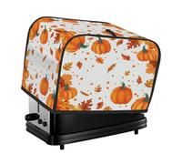 Thanksgiving Fall Pumpkin Maple Leaf Toaster Cover 4 Slice Dust Cover for Bread Machine,Small Kitchen Appliance