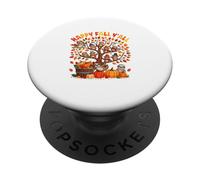 Thanksgiving Fall Y'all Group Sloths On Autumn Tree Pumpkins PopSockets Adhesive PopGrip