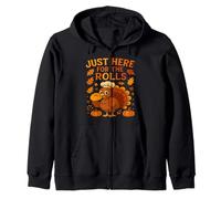 Thanksgiving Family Just Here For The Rolls Dinner Design Zip Hoodie