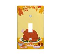 Thanksgiving Feast Light Switch Cover Plates/Outlet Covers, Autumn Harvest Dinner Decor, Thermoplastic Wall Plates, Standard Size Single Toggle