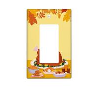 Thanksgiving Feast Light Switch Cover Plates/Outlet Covers, Autumn Harvest Dinner Decor, Thermoplastic Wall Plates, Standard Size Single Rocker
