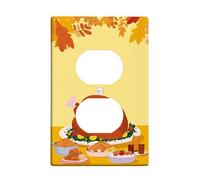Thanksgiving Feast Light Switch Cover Plates/Outlet Covers, Autumn Harvest Dinner Decor, Thermoplastic Wall Plates, Standard Size Single Duplex Outlet