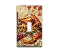 Thanksgiving Feast Light Switch Cover Plates/Outlet Covers, Autumn Harvest for Home Decor, Thermoplastic Wall Plates, Standard Size Single Toggle