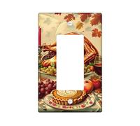 Thanksgiving Feast Light Switch Cover Plates/Outlet Covers, Autumn Harvest for Home Decor, Thermoplastic Wall Plates, Standard Size Single Rocker