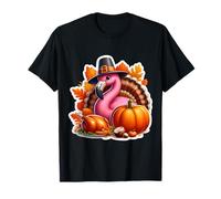 Thanksgiving Flamingo Fall Autumn Cottagecore Pumpkin Cute T-Shirt