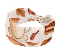 Thanksgiving Food Pie Cake Pumpkin Headbands for Women, Twisted Cross Head bands, Elastic Hairbands, Soft Non-Slip Hair Wrap for Workout Yoga, Fashion Hair Accessories