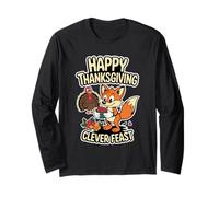 Thanksgiving Fox Clever Feast Festive Fall Long Sleeve T-Shirt