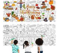 Thanksgiving Giant Coloring Poster/Tablecloth,30 x 72 Inches Jumbo Paper Coloring Banner Games Activities Essentials for Kids Gifts Ideal for Fall Thanksgiving Party Decorations and Games (Letters)