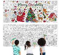 Thanksgiving Giant Coloring Poster/Tablecloth,30 x 72 Inches Jumbo Paper Coloring Banner Games Activities Essentials for Kids Gifts Ideal for Fall Thanksgiving Party Decorations and Games (Xmas B)