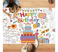 Thanksgiving Giant Coloring Poster Tablecloth, 72” x 30” Large Coloring Activity Paper, Fall Harvest Themed Jumbo Paper Banner for Kids Family Classroom Autumn Activities Craft Gifts (Birthday)