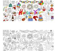 Thanksgiving Giant Coloring Poster Tablecloth, 72” x 30” Large Coloring Activity Paper, Fall Harvest Themed Jumbo Paper Banner for Kids Family Classroom Autumn Activities Craft Gifts (New Year)