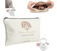 Thanksgiving Gift Set for Teachers - Makeup Bag, Keychain, Engraved - Farewell and Birthday Gift for Teachers, Elementary Teachers