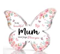 Thanksgiving Gifts Mum Birthday Gifts Acrylic Butterfly, Thanksgiving Gifts Mum Best Gifts for Mum Touching Sayings Engraved Mum Gifts to My Beautiful Mum