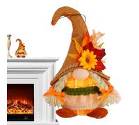 Thanksgiving Gnome Plush - Lighted Fall Seasonal Doll, Cute Autumn LED Figure | ABS Fabric Design Feature, Festive Decorative Collectible Scene Product, Cozy Display Option For Patio Shelves Y
