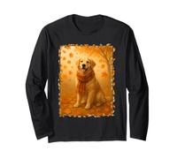 Thanksgiving Golden Retriever Autumn Leaves Fall Dog Lover Long Sleeve T-Shirt