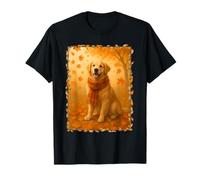 Thanksgiving Golden Retriever Autumn Leaves Fall Dog Lover T-Shirt