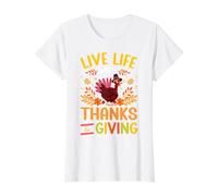 Thanksgiving Gratitude Thankful Grateful Giving Live Life Value Graphic T-Shirt, Women, White, XS